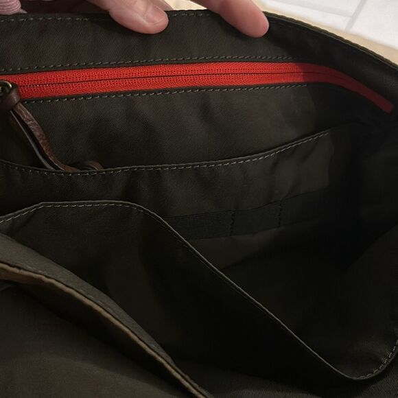 Fossil Leather and Canvas Small Messenger Crossbody Bag - Picture 11 of 15